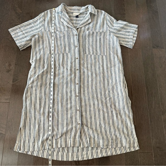 Universal Thread Linen Blend Shirt Dress Stripped Preppy Seacoast Nautical XS - Picture 4 of 8
